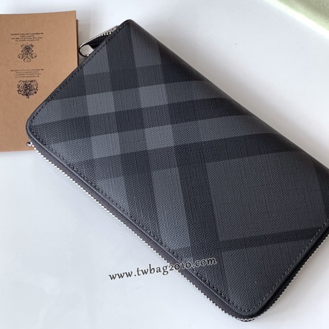 Burberry專門店新款London格紋拉鏈收納袋 巴寶莉男士拉鏈長錢包 yxb1115
